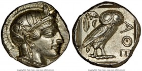 ATTICA. Athens. Ca. 440-404 BC. AR tetradrachm (24mm, 17.18 gm, 7h). NGC MS 5/5 - 4/5, brushed. Mid-mass coinage issue. Head of Athena right, wearing ...