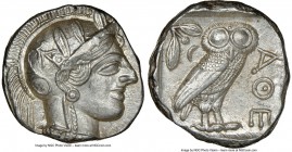 ATTICA. Athens. Ca. 440-404 BC. AR tetradrachm (24mm, 17.20 gm, 3h). NGC Choice AU 5/5 - 4/5. Mid-mass coinage issue. Head of Athena right, wearing cr...