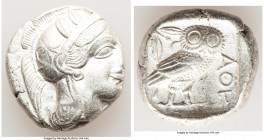 ATTICA. Athens. Ca. 440-404 BC. AR tetradrachm (26mm, 17.18 gm, 3h). Choice XF. Mid-mass coinage issue. Head of Athena right, wearing crested Attic he...