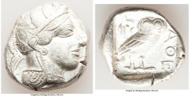ATTICA. Athens. Ca. 440-404 BC. AR tetradrachm (26mm, 17.20 gm, 2h). XF. Mid-mass coinage issue. Head of Athena right, wearing crested Attic helmet or...