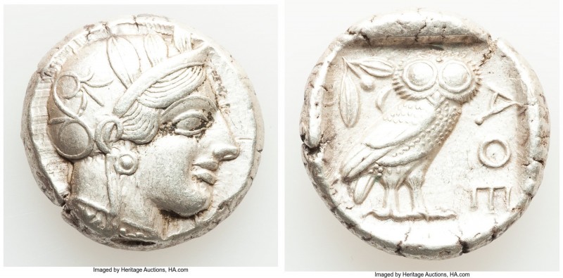 ATTICA. Athens. Ca. 440-404 BC. AR tetradrachm (25mm, 17.16 gm, 4h). AU. Mid-mas...
