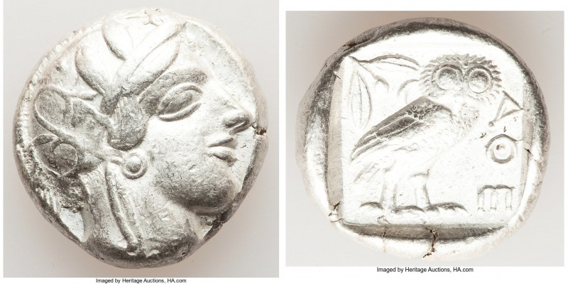 ATTICA. Athens. Ca. 440-404 BC. AR tetradrachm (24mm, 17.11 gm, 1h). VF. Mid-mas...