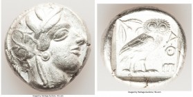 ATTICA. Athens. Ca. 440-404 BC. AR tetradrachm (24mm, 17.11 gm, 1h). VF. Mid-mass coinage issue. Head of Athena right, wearing crested Attic helmet or...