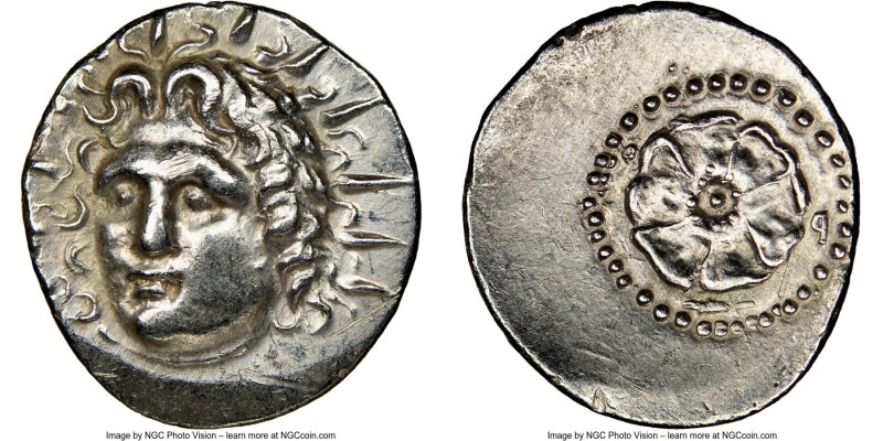 CARIAN ISLANDS. Rhodes. Ca. 84-30 BC. AR drachm (20mm, 1h). NGC AU, brushed. Rad...