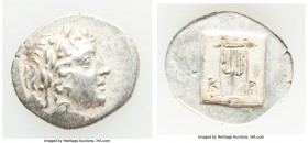 LYCIAN LEAGUE. Cragus. Ca. 48-20 BC. AR hemidrachm (17mm, 2.09 gm, 12h). AU. Series 1. Laureate head of Apollo right; Λ-Y below / K-P, cithara (lyre);...