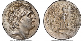 SELEUCID KINGDOM. Antiochus VII Euergetes (Sidetes) (138-129 BC). AR tetradrachm (30mm, 12h). NGC XF, brushed. Antioch on the Orontes. Diademed head o...