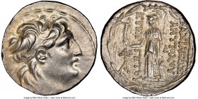 SELEUCID KINGDOM. Antiochus VII Euergetes (Sidetes) (138-129 BC). AR tetradrachm (28mm, 16.63 gm, 11h). NGC Choice AU 4/5 - 4/5. Posthumous issue unde...