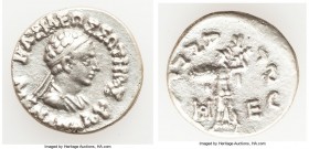 INDO-GREEK KINGDOMS. Bactria. Menander I Soter (ca. 155-130 BC). AR Indic drachm (17mm, 2.44 gm, 12h). AU. Uncertain mint in the Paropamisadai or Gand...