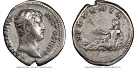 Hadrian (AD 117-138). AR denarius (18mm, 6h). NGC Choice Fine. Rome, AD 134-138. HADRIANVS AVGVSTVS COS III P P, bare head of Hadrian right / HIS-PANI...