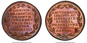 "Declaration of Independence" copper Jeton 1790 MS66 Red and Brown PCGS, Coster-905. RECVPERATIS. LEGIBVS. AC. LIBERTATE. SANCITA. SOLENNI. IVRE. IVRA...