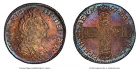 William III 6 Pence 1697 MS64 PCGS, KM496.1., S-3658. Third bust, large crowns. Lovely multi-colored toning. 

HID09801242017

© 2020 Heritage Auc...