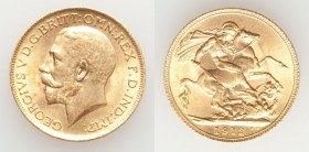 George V gold Sovereign 1912 UNC, KM819. 21.8mm. 7.99gm. AGW 0.2355 oz. 

HID09801242017

© 2020 Heritage Auctions | All Rights Reserved