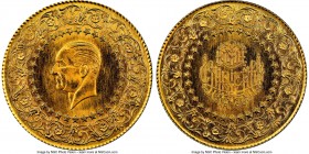 Republic gold "Monnaie De Luxe" 100 Kurush 1966 MS64 NGC, KM872. Turkish gold bullion issue. AGW 0.2068 oz. 

HID09801242017

© 2020 Heritage Auct...