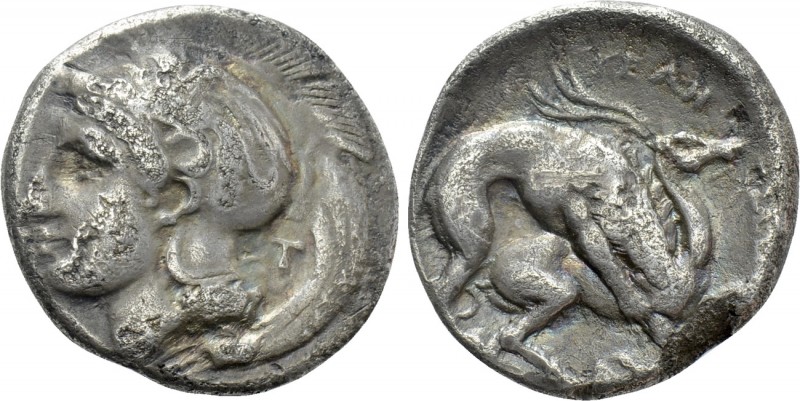 LUCANIA. Velia. Nomos (Circa 440/35-400 BC).

Obv: Head of Athena left, wearin...