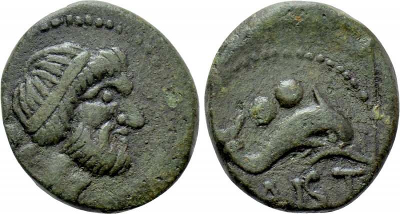 LUCANIA. Paestum (Poseidonia). Second Punic War (218-201 BC). Ae Semuncia. 

O...