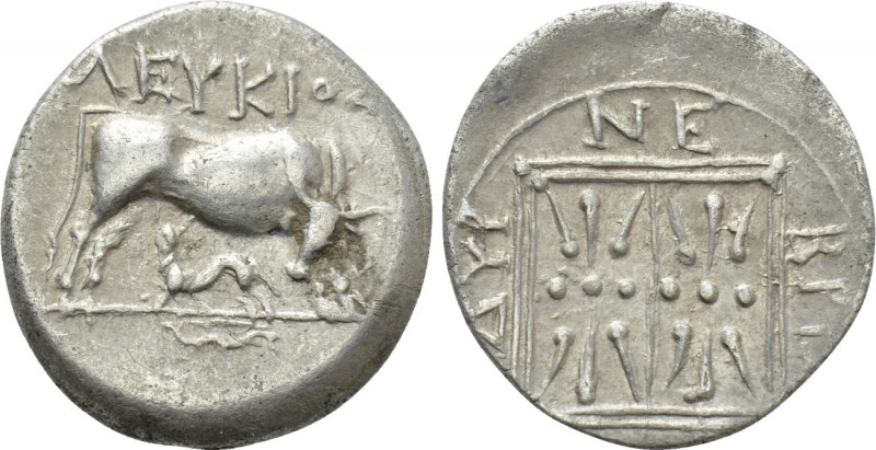 ILLYRIA. Dyrrhachion. Drachm (Circa 275/10-48 BC). Leikios and Nebriskoi, magist...
