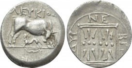 ILLYRIA. Dyrrhachion. Drachm (Circa 275/10-48 BC). Leikios and Nebriskoi, magistrates.