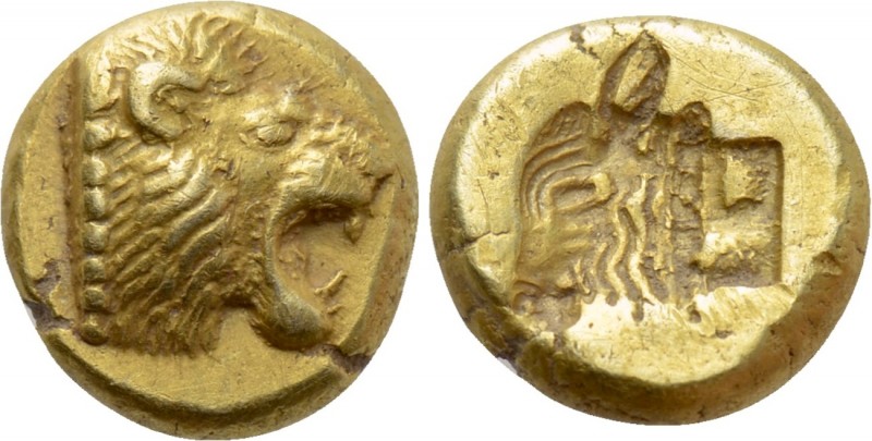 LESBOS. Mytilene. EL Hekte (Circa 521-478 BC).

Obv: Head of roaring lion righ...