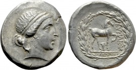 AEOLIS. Kyme. Tetradrachm (Circa 155-143 BC). Olympios, magistrate.