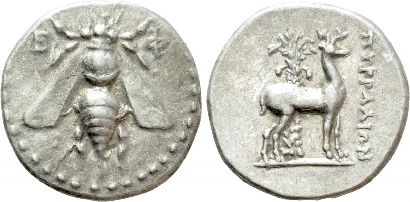 IONIA. Ephesos. Drachm (Circa 202-150 BC). Piralion, magistrate. 

Obv: E - Φ....