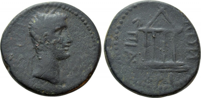 UNCERTAIN. Caligula (37-41). Ae. 

Obv: Laureate head right.
Rev: EΠΙ A [...]...