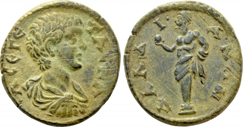LYDIA. Daldis. Geta (Caesar, 198-209). Ae.

Obv: Λ ΓETAC KA.
Bareheaded, drap...