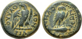 PHRYGIA. Synnada. Pseudo-autonomous. Time of Tiberius (14-37). Ae. Krassos, magistrate.