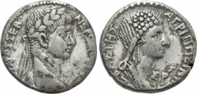 SELEUCIS & PIERIA. Antioch. Nero with Agrippina II (54-68). Tetradrachm. Dated year 105 of the Caesarean Era and RY 3 (56/7).