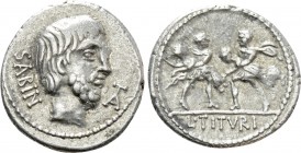 L. TITURIUS L.F. SABINUS. Denarius (89 BC). Rome.