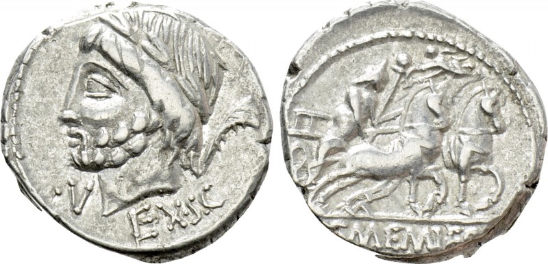 L. and C. MEMMIUS GALERIA. Denarius (87 BC). Rome. 

Obv: EX S C. 
Laureate h...