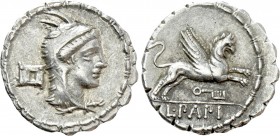 L. PAPIUS. Serrate Denarius (79 BC). Rome.