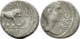 MARK ANTONY. Quinarius (42 BC). Lugdunum.