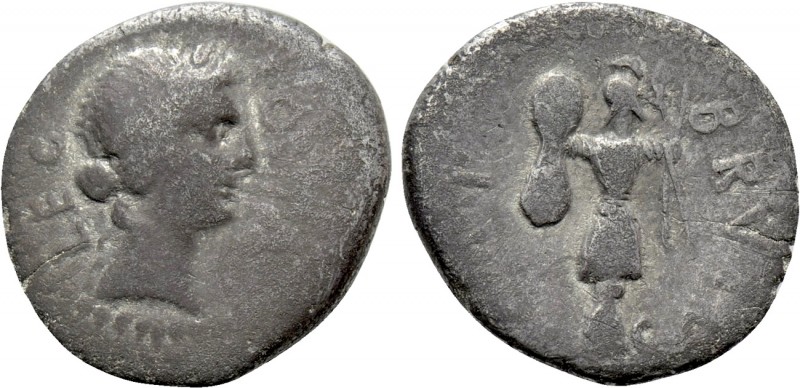 M. JUNIUS BRUTUS (43-42 BC). Denarius. Military mint traveling with Brutus. Peda...