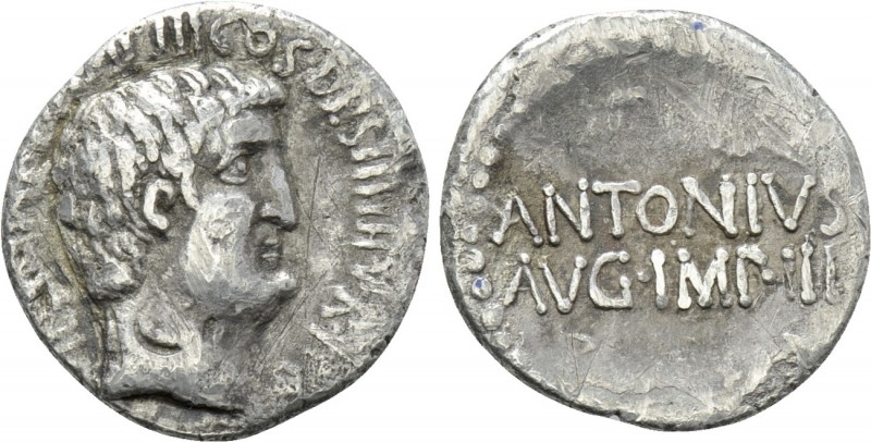 MARK ANTONY. Denarius (32 BC). Athens. 

Obv: ANTON AVG IMP III COS DES III V ...
