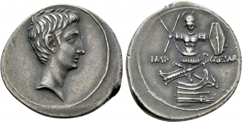 OCTAVIAN. Denarius (30-29 BC). Uncertain Italian mint, possibly Rome. 

Obv: B...
