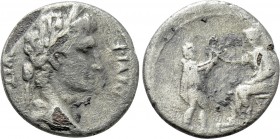 AUGUSTUS (27 BC-14 AD). Fourrée Denarius. Lugdunum.