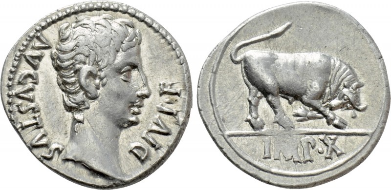 AUGUSTUS (27 BC-14 AD). Denarius. Lugdunum.

Obv: AVGVSTVS DIVI F.
Bare head ...