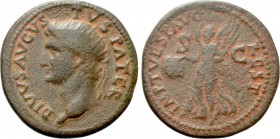 DIVUS AUGUSTUS (Died 14). Dupondius. Rome. Restitution issue struck under Titus.