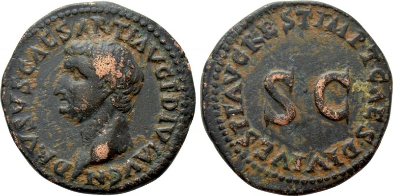 DRUSUS (Died AD 23). As. Rome. Restoration issue struck under Titus (AD 80). 
...