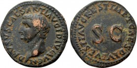 DRUSUS (Died AD 23). As. Rome. Restoration issue struck under Titus (AD 80).