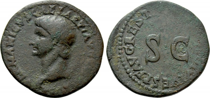 GERMANICUS (Died 19). As. Rome. Restitution issue struck under Titus (79-81). 
...