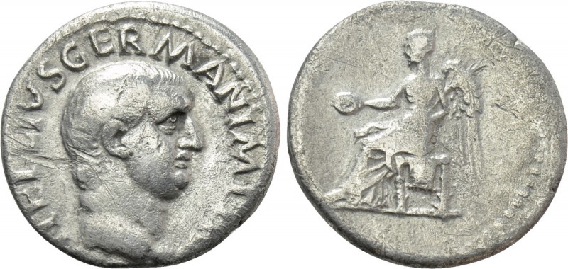 VITELLIUS (69). Denarius. Rome. 

Obv: A VITELLIVS GERMAN IMP TR P. 
Bare hea...
