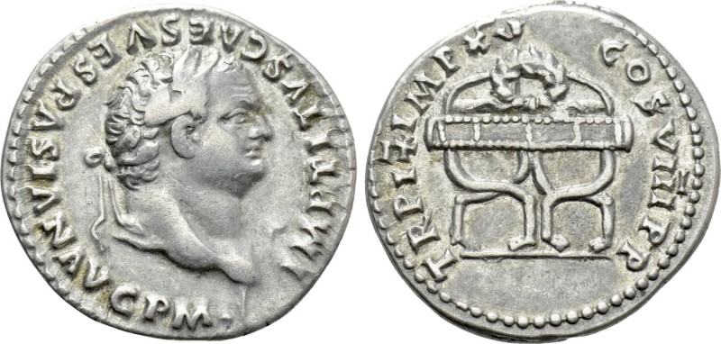 TITUS (79-81). Denarius. Rome. 

Obv: IMP TITVS CAES VESPASIAN AVG P M. 
Laur...