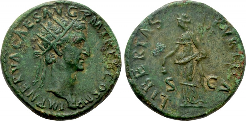 NERVA (96-98). Dupondius. Rome. 

Obv: IMP NERVA CAES AVG P M TR P COS III P P...
