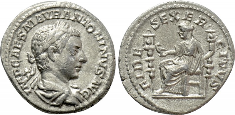 ELAGABALUS (218-222). Denarius. Rome. 

Obv: IMP CAES M AVR ANTONINVS AVG. 
L...