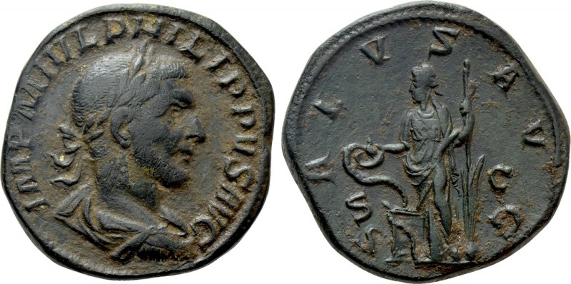 PHILIP I THE ARAB (244–249). Sestertius. Rome. 

Obv: IMP M IVL PHILIPPVS AVG....