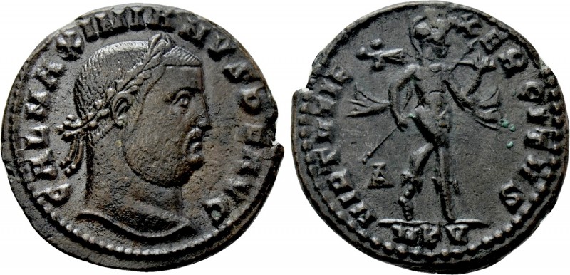 GALERIUS (305-311). Follis. Kyzikos.

Obv: GAL MAXIMIANVS P F AVG.
Laureate h...