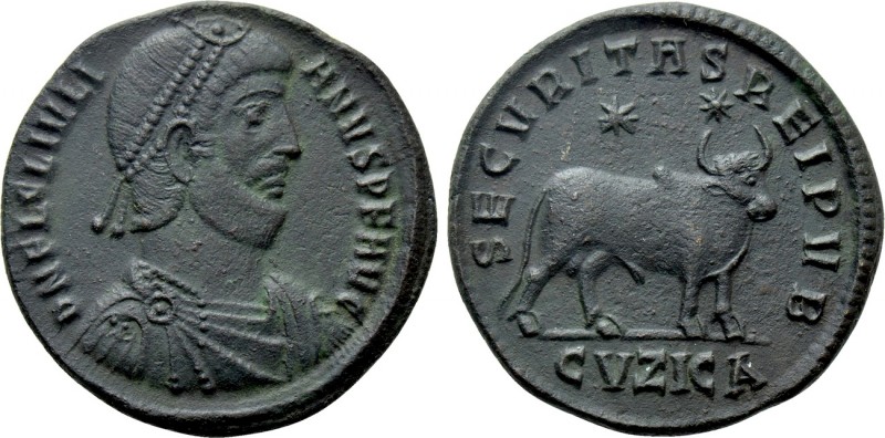 JULIAN II APOSTATA (360-363). Ae. Cyzicus. 

Obv: D N FL CL IVLIANVS P F AVG. ...