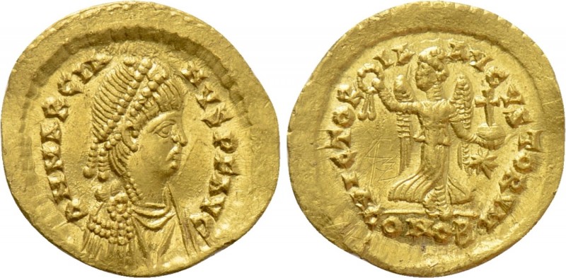 MARCIANUS (450-457). GOLD Tremissis. Constantinople. 

Obv: D N MARCIANVS P F ...