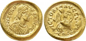 ZENO (Second reign, 476-491). GOLD Semissis. Constantinople.